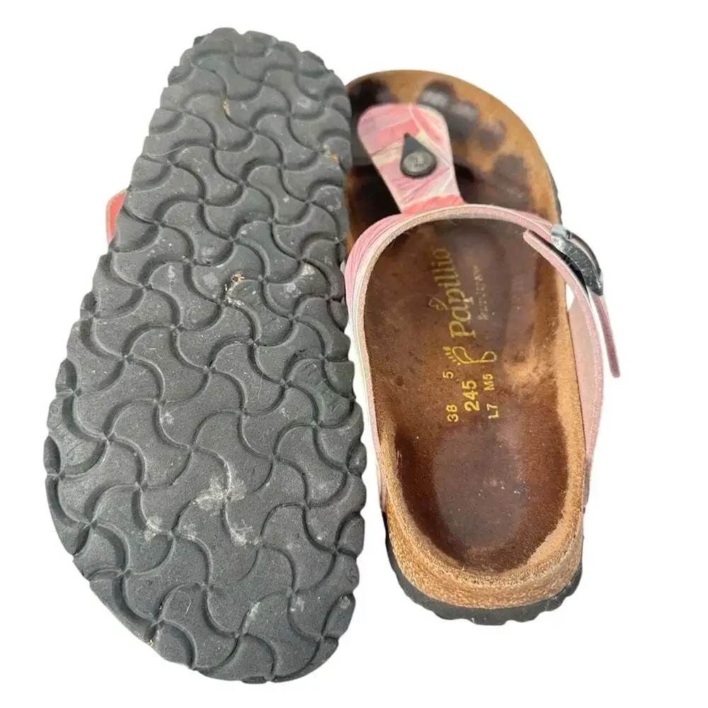 Birkenstock Papillio Gizeh Feathers Boho Cork Footbed Sandals Multicolor 7